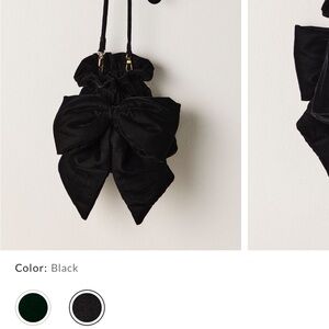 Free People Black Mini Bow Bag